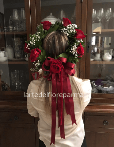 Coroncina laurea con fiori  